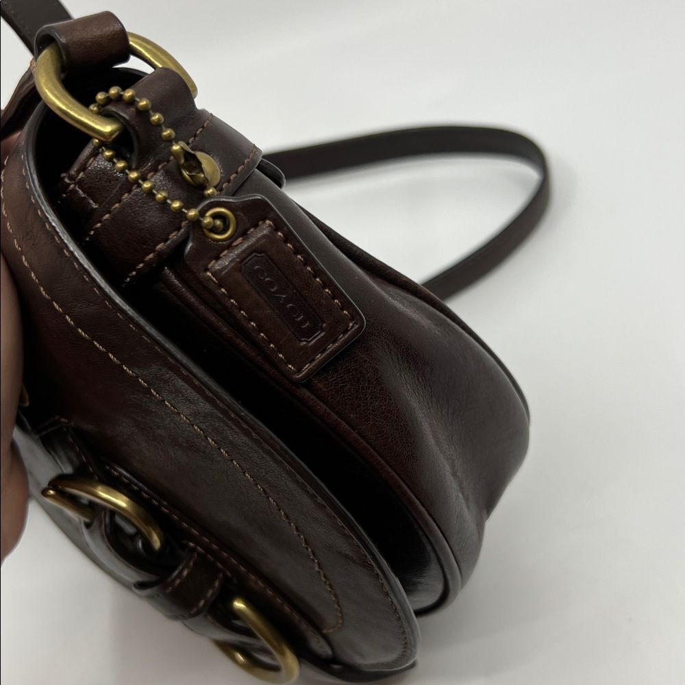 Coach Mini Garcia Crossbody or Shoulder Bag Y2K Dark Brown Leather - Picture 5 of 17